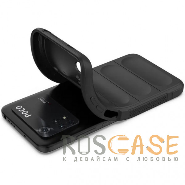 Фотография Черный Flex Silicone | Противоударный чехол для Xiaomi Poco M4 Pro 4G с защитой камеры и микрофиброй