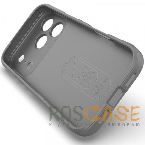 Изображение Серый Flex Silicone | Противоударный чехол для iPhone 17 Pro с защитой камеры и микрофиброй