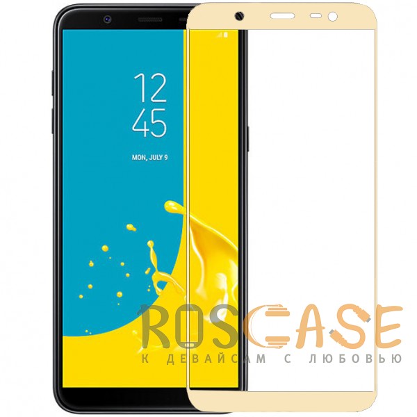 Фото Золотое 5D защитное стекло для Samsung Galaxy J8 (2018) на весь экран