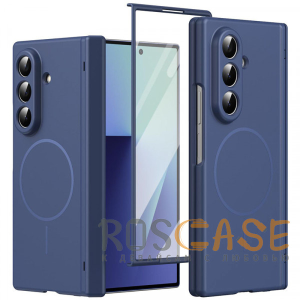 Фото Темно-синий Чехол 3D с Magsafe и внешним стеклом для Samsung Galaxy Z Fold 7