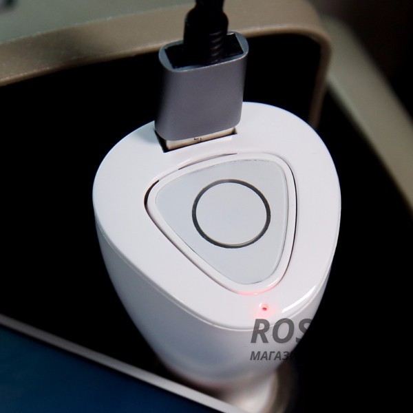 Фотография Белый Rock Muca | Автокомплект громкой связи гарнитура Bluetooth + автомобильное зарядное устройство