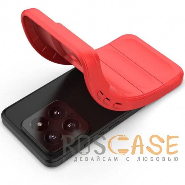Фотография Красный Flex Silicone | Противоударный чехол для Xiaomi Mi 14 с защитой камеры и микрофиброй