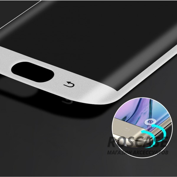 Фото Белый Защитное 3D стекло на весь экран (цветное) для Samsung G935F Galaxy S7 Edge с закругленными краями