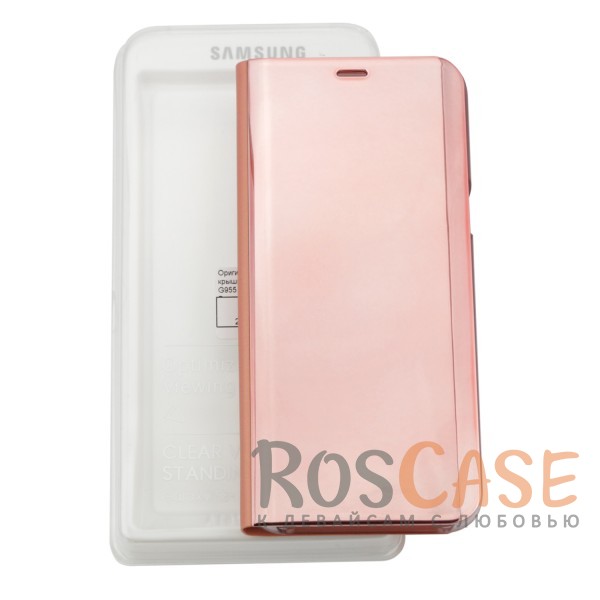 Изображение Розовый / Rose Gold Чехол-книжка Clear View Standing Cover с прозрачной обложкой и функцией подставки для Samsung G955 Galaxy S8 Plus