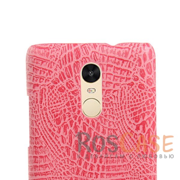 Изображение Розовый Кожаный чехол-накладка Croc с текстурой крокодиловой кожи для Xiaomi Redmi Note 3 / Redmi Note 3 Pro
