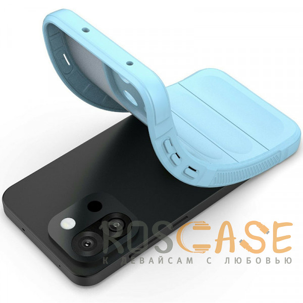 Фотография Голубой Flex Silicone | Противоударный чехол для OnePlus 13T / 13S с защитой камеры и микрофиброй