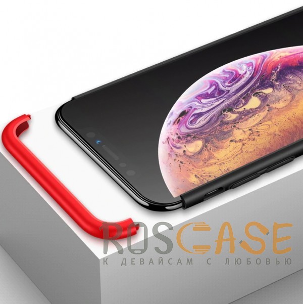 Фотография Черный / Красный GKK LikGus 360° | Двухсторонний чехол для iPhone X / XS с защитными вставками