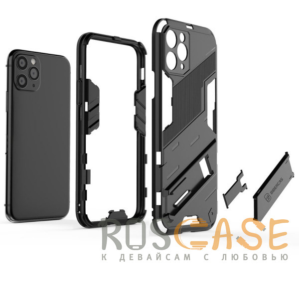 Фото Серый Megatron | Противоударный чехол-подставка для iPhone 13 Pro Max с защитой камеры