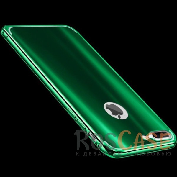 Фото Зеленый Модный металлический бампер Luxurious Neon с глянцевой переливающейся вставкой на заднюю панель для Apple iPhone 7 plus / 8 plus (5.5")