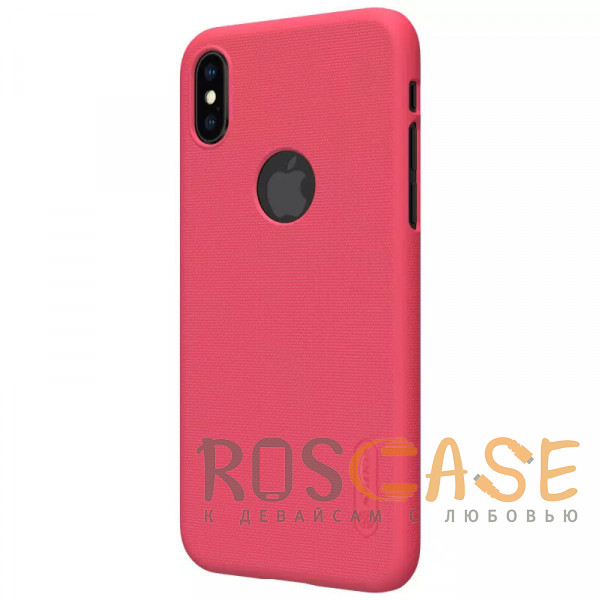 Фотография Красный (вырез для лого) Nillkin Super Frosted Shield | Матовый пластиковый чехол для iPhone X / XS