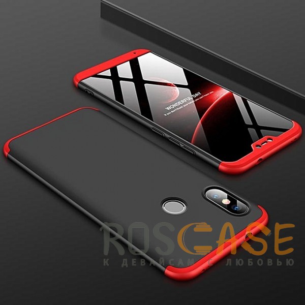 Фотография Черный / Красный GKK LikGus 360° | Двухсторонний чехол для Xiaomi Mi A2 Lite / Xiaomi Redmi 6 Pro с защитными вставками