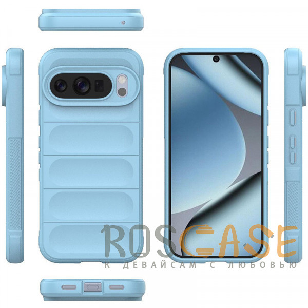 Фото Голубой Flex Silicone | Противоударный чехол для Google Pixel 10 / 10 Pro с защитой камеры и микрофиброй