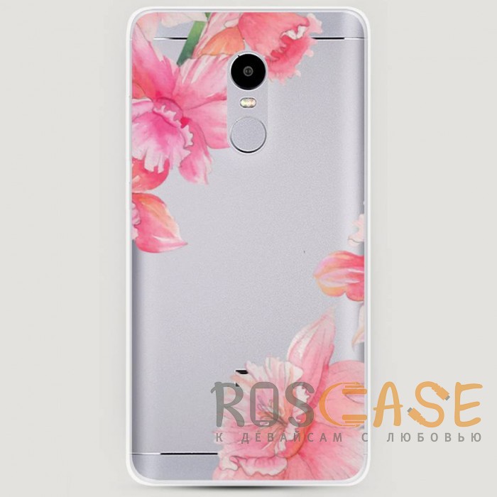 Фото RosCase | Силиконовый чехол Розовые цветочные уголки на Xiaomi Redmi Note 4X / Note 4 (Snapdragon)