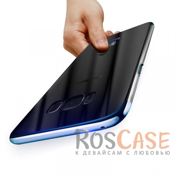 Фотография Синий Baseus Glitter | Ультратонкий чехол для Samsung G955 Galaxy S8 Plus с глянцевыми торцами