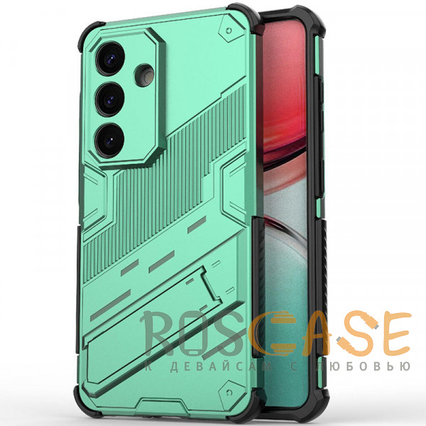 Фото Зеленый Megatron | Противоударный чехол-подставка для Samsung Galaxy S26 с защитой камеры