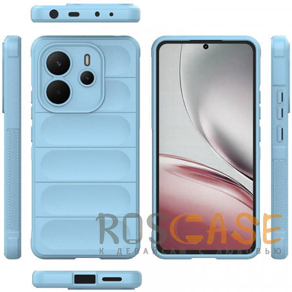 Фото Голубой Flex Silicone | Противоударный чехол для Xiaomi Redmi Note 14 4G с защитой камеры и микрофиброй