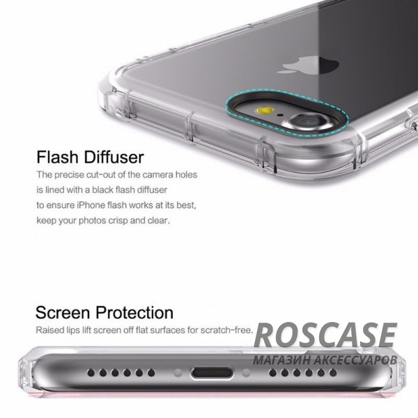 Фото Бесцветный / Transparent ROCK Fence | Прозрачный чехол для Apple iPhone 7 plus / 8 plus (5.5") из силикона