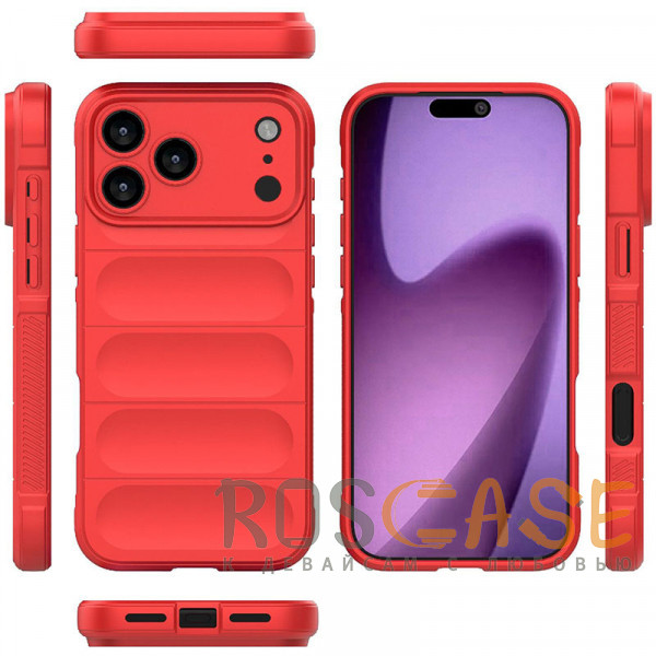 Фото Красный Flex Silicone | Противоударный чехол для iPhone 17 Pro Max с защитой камеры и микрофиброй
