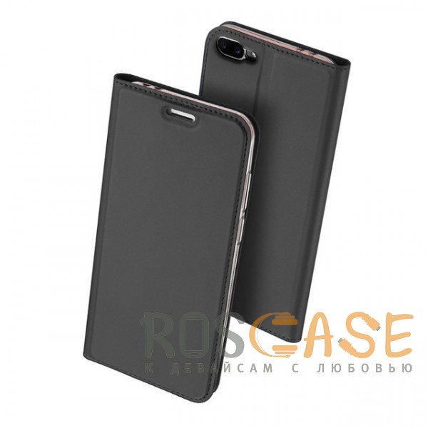 Изображение Серый Dux Ducis | Чехол-книжка для Asus Zenfone 4 Max (ZC554KL) с подставкой и карманом для визиток