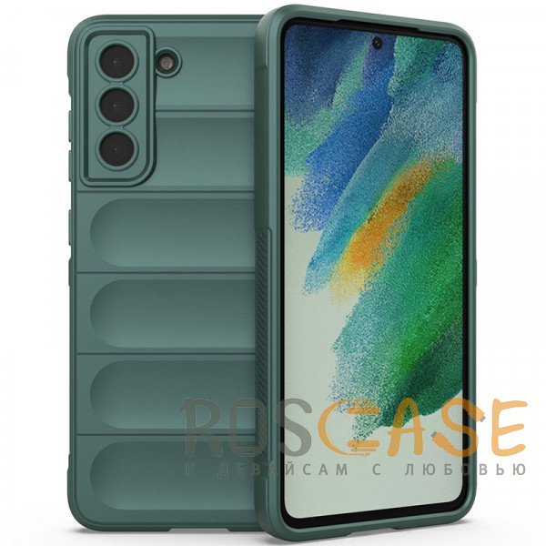 Фото Зеленый Flex Silicone | Противоударный чехол для Samsung Galaxy S21 FE с защитой камеры и микрофиброй
