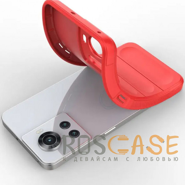 Фотография Красный Flex Silicone | Противоударный чехол для OnePlus 10R / Ace с защитой камеры и микрофиброй
