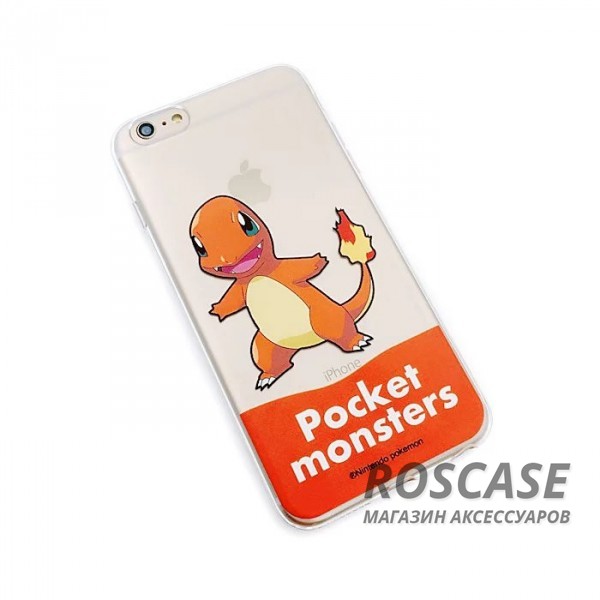 Фото Charmander/Fiery tail Прозрачный силиконовый чехол "Pokemon Go" для Apple iPhone 5/5S/SE