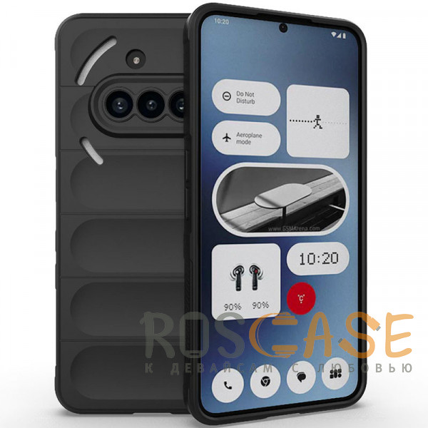 Фото Черный Flex Silicone | Противоударный чехол для Nothing Phone 3a с защитой камеры и микрофиброй