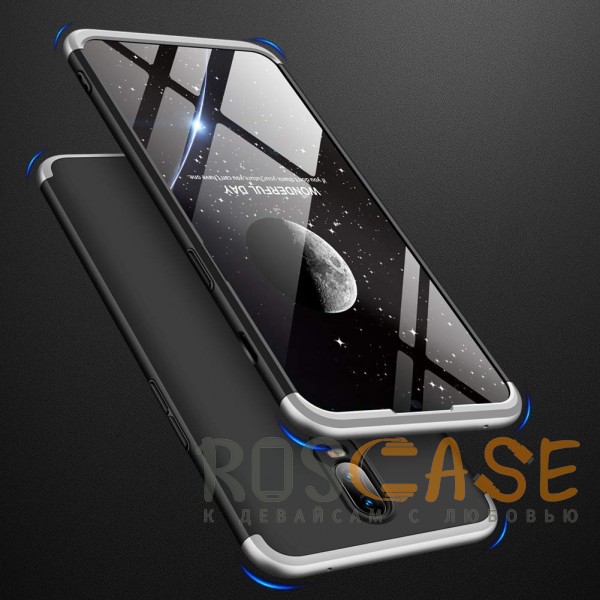 Фото Черный / Серебряный GKK LikGus 360° | Двухсторонний чехол для OnePlus 6T с защитными вставками