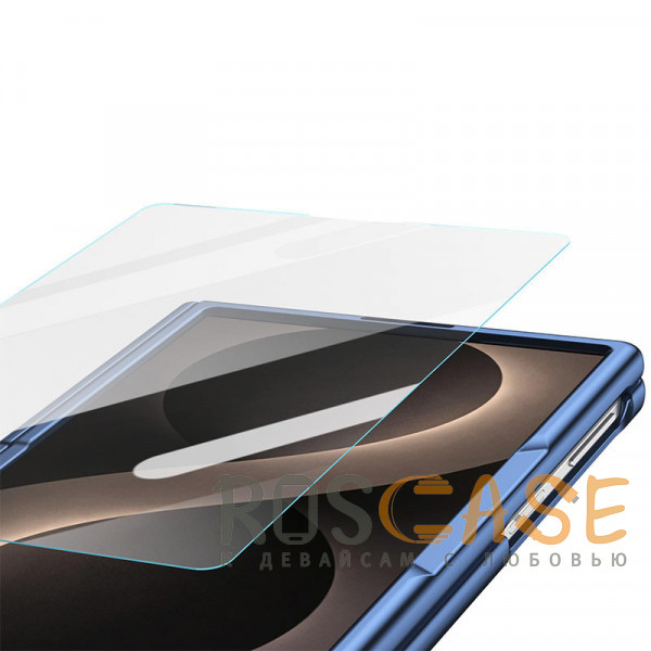 Фото Темно-синий Чехол 3D с кожаной вставкой и стилусом для Samsung Galaxy Z Fold 8