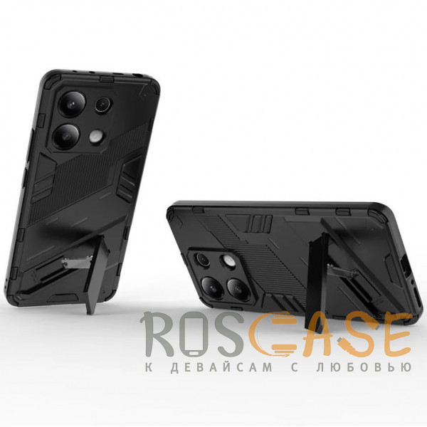 Фотография Черный Megatron | Противоударный чехол-подставка для Xiaomi Redmi Note 13 4G с защитой камеры