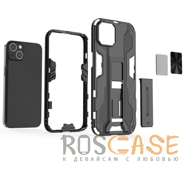 Фото Зеленый Galvatron | Противоударный чехол-подставка для iPhone 14 Plus с защитой камеры
