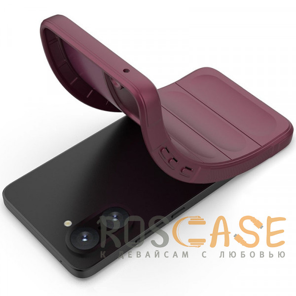 Фотография Бордовый Flex Silicone | Противоударный чехол для OnePlus Nord CE 5 5G / CE5 с защитой камеры и микрофиброй