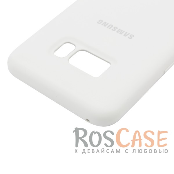 Изображение Белый / White Оригинальный силиконовый чехол Silicone Cover для Samsung Galaxy S8 | Матовая софт-тач поверхность из мягкого микроволокна для защиты от падений (реплика)