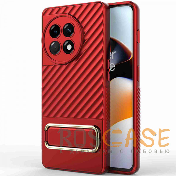 Фото Красный Чехол с защитой камер, подставкой и микрофиброй для OnePlus 11R / Ace 2