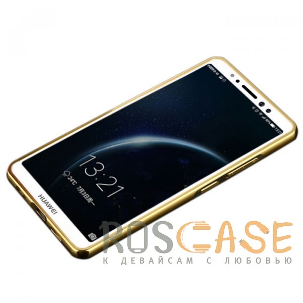 Фото Золотой Металлический бампер для Huawei Mate 10 Lite с зеркальной вставкой