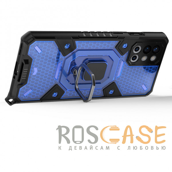 Изображение Синий Honeycomb Armor | Противоударный чехол с защитой камеры и кольцом для OnePlus 9R