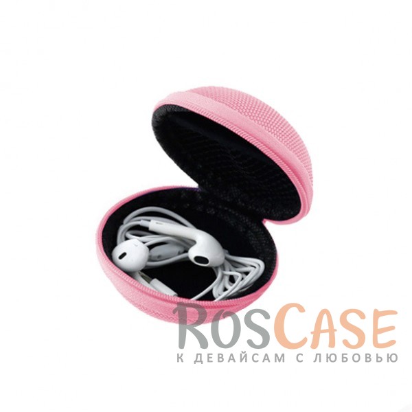 Изображение Розовый Текстурный ударопрочный чехол-футляр для наушников 