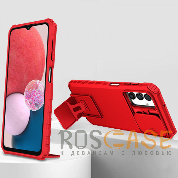 Фотография Красный CamShield Holder | Противоударный чехол-подставка для Samsung Galaxy A13 / A04s с защитой камеры