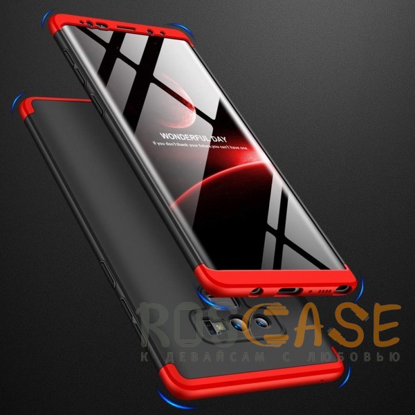 Фото Черный / Красный GKK LikGus 360° | Двухсторонний чехол для Samsung Galaxy Note 9 с защитными вставками