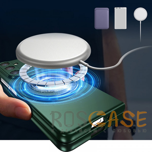 Фотография Темно-зеленый Matte Shield Ring | Тонкий пластиковый чехол с кольцом Magsafe для Samsung Galaxy Z Fold 6