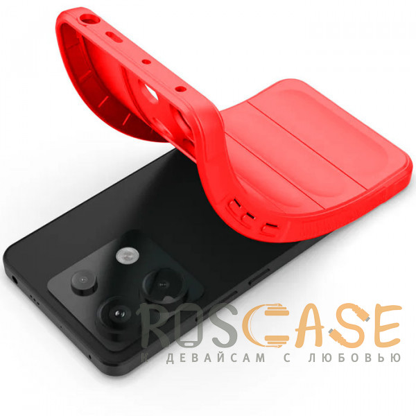 Фотография Красный Flex Silicone | Противоударный чехол для Xiaomi Redmi Note 13 Pro 5G / Poco X6 5G с защитой камеры и микрофиброй