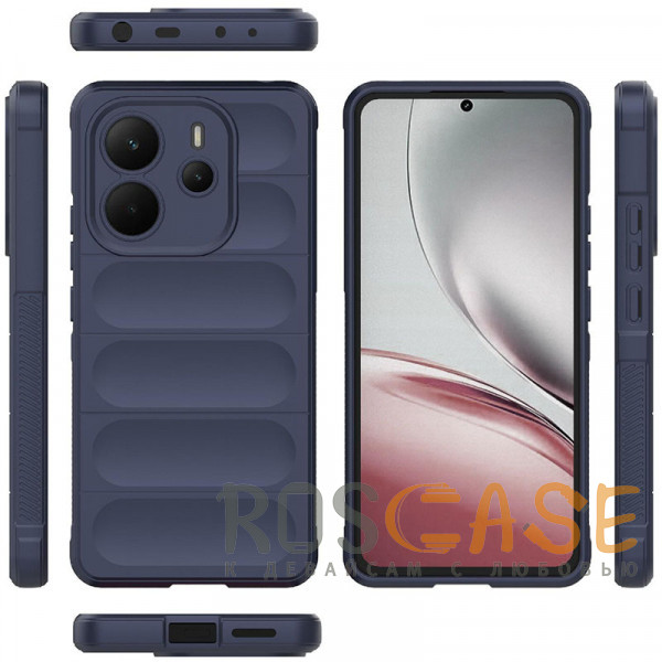 Фото Темно-синий Flex Silicone | Противоударный чехол для Xiaomi Redmi Note 14 4G с защитой камеры и микрофиброй