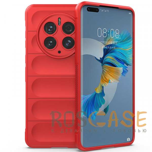 Фото Красный Flex Silicone | Противоударный чехол для Huawei Mate 50 Pro с защитой камеры и микрофиброй