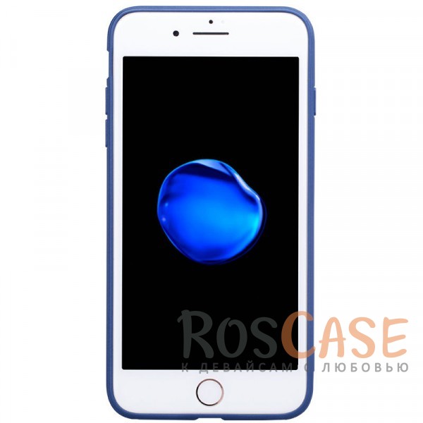 Изображение Синий Тонкая пластиковая ребристая накладка с защитой кнопок для Apple iPhone 7 / 8 (4.7")