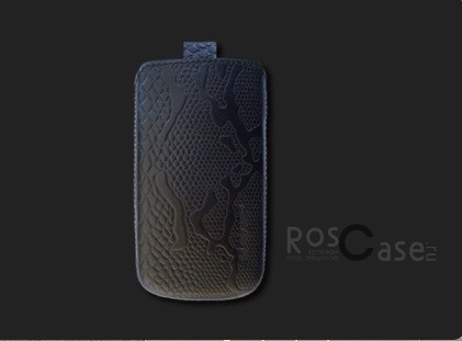 Фотография Черный (змея) Кожаный футляр Mavis Classic PYTHON для Samsung s5300 Galaxy Pocket
