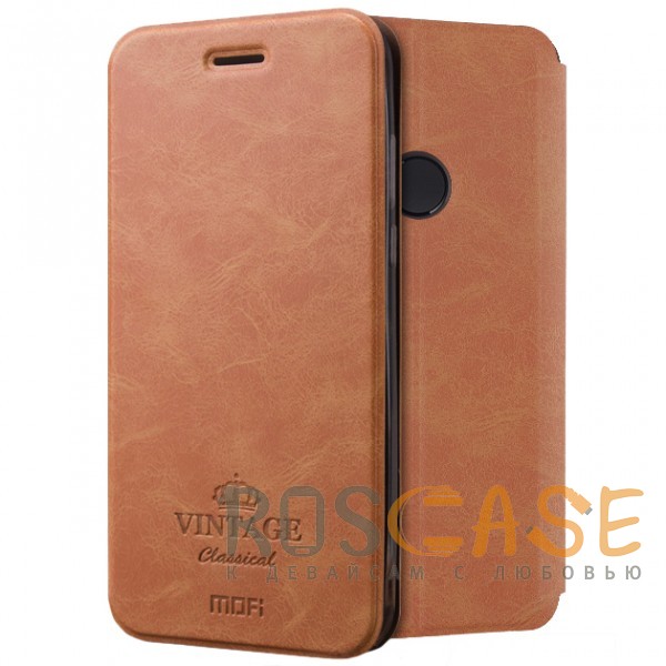 

MOFI Vintage | Кожаный чехол-книжка с карманом для Xiaomi Mi 8 (Коричневый)
