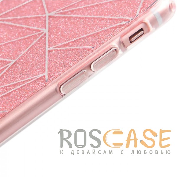 Изображение Розовый Силиконовый чехол для iPhone 7 Plus / 8 Plus с блестящим геометрическим узором