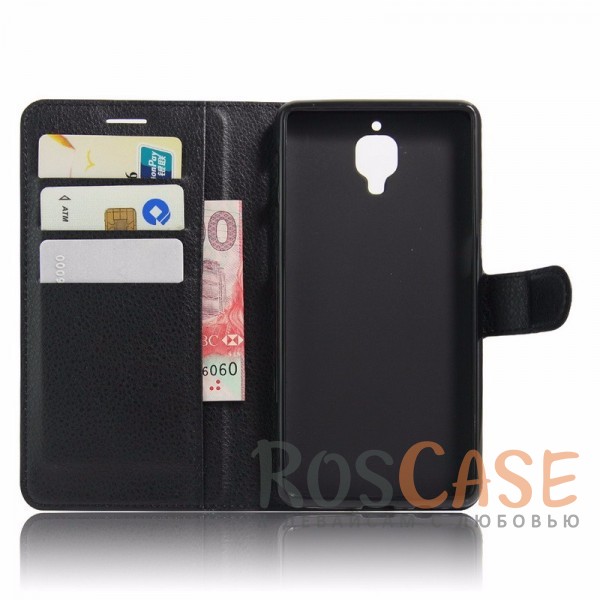Изображение Черный Wallet | Кожаный чехол-кошелек с внутренними карманами для OnePlus 3 / OnePlus 3T