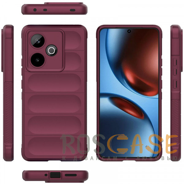 Фото Бордовый Flex Silicone | Противоударный чехол для Realme GT7 / GT 7 / 7T с защитой камеры и микрофиброй