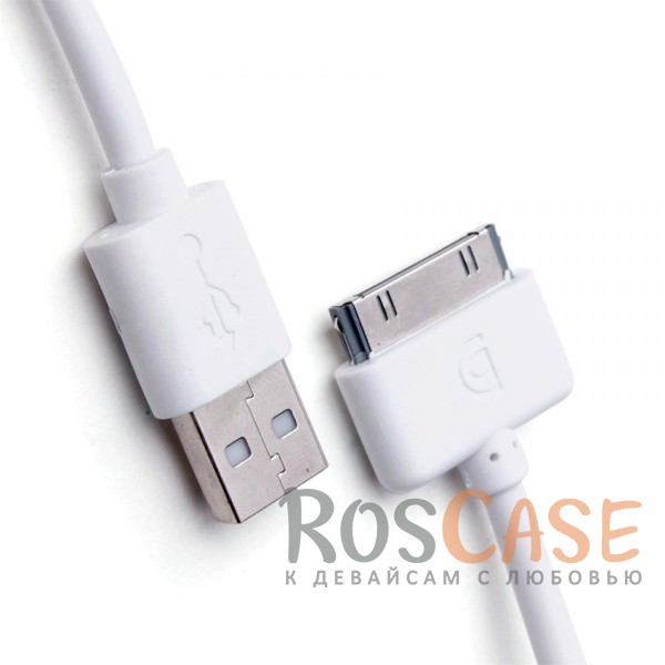 Фотография Белый Дата кабель GRIFFIN USB to 30-pin для Apple iPhone 4/4S (1m) 